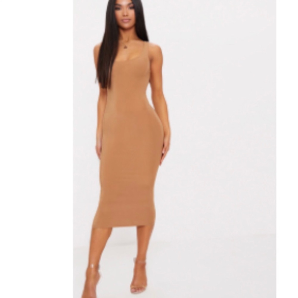 Nude tank midi dress